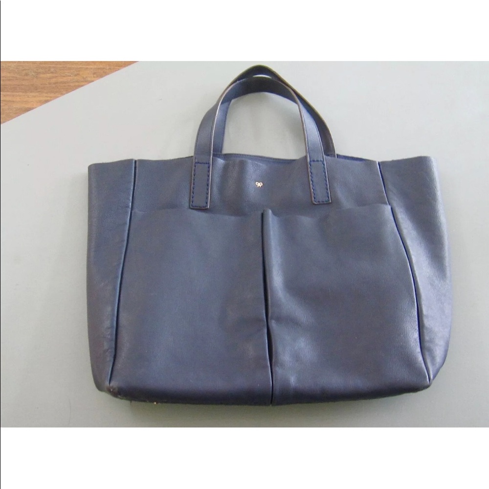 Anya Hindmarch leather tote blue